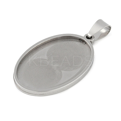 Non-Tarnish 201 Stainless Steel Pendant Cabochon Settings X-STAS-L279-012P-01-1