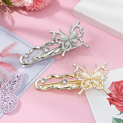 4Pcs 2 Colors Alloy Alligator Hair Clips OHAR-HY0001-06C-1