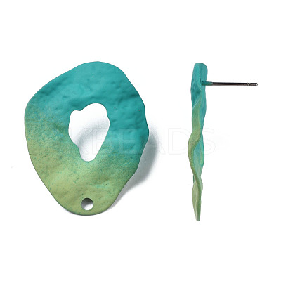 Spray Painted Iron Stud Earring Findings IFIN-N008-022A-1