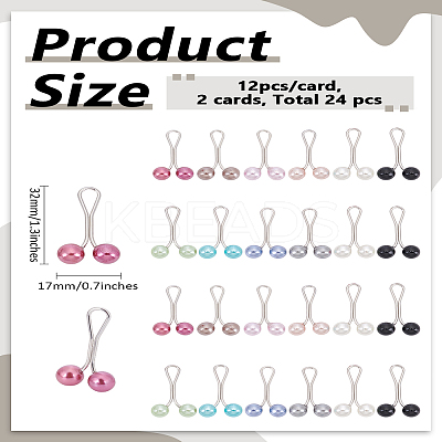 2 Cards Steel U Shape Clips Set AJEW-LP0002-12-1
