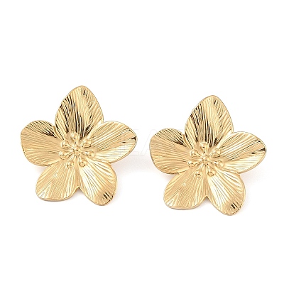Flower 304 Stainless Steel Stud Earrings for Women EJEW-Z065-12G-03-1