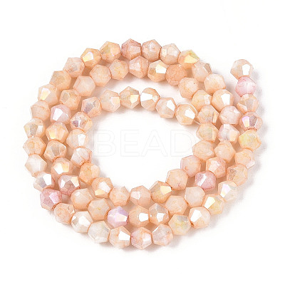 Ombre Effect Dyed Glass Beads Strands GLAA-T025-4mm-09-1