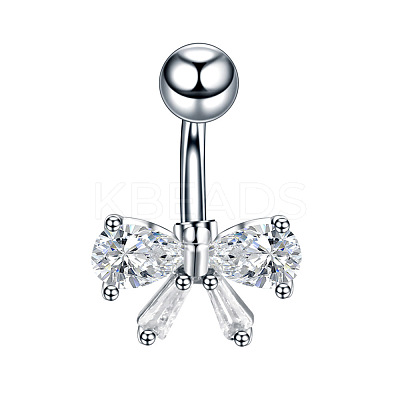 Clear Cubic Zirconia Belly Button Rings WG9960A-30-1