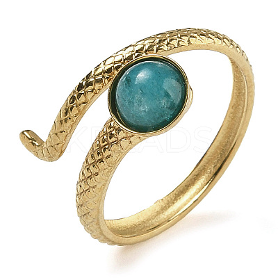 Natural Amazonite Finger Rings RJEW-U027-04G-05-1