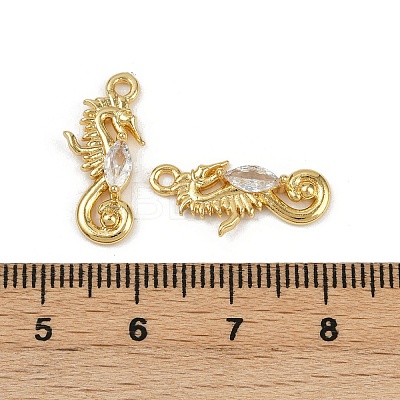 Brass Micro Pave Cubic Zirconia Pendants KK-C093-10G-1