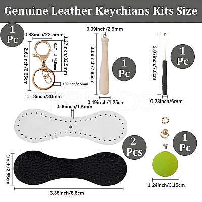 DIY Leather Keychain Making Kits AJEW-WH20020-345G-14-1
