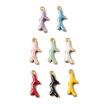 304 Stainless Steel Enamel Charms STAS-P405-01H-G-1