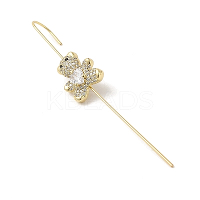 Brass Crystal Rhinestone Ear Wrap Crawler Hook Earrings for Women EJEW-C097-02G-02-1