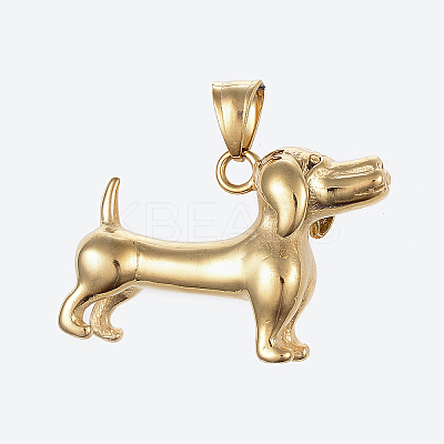 304 Stainless Steel Puppy Pendants STAS-G175-19G-1