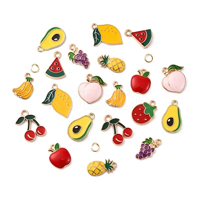 40Pcs 10 Styles Alloy Enamel Pendants ENAM-FP0002-06-1