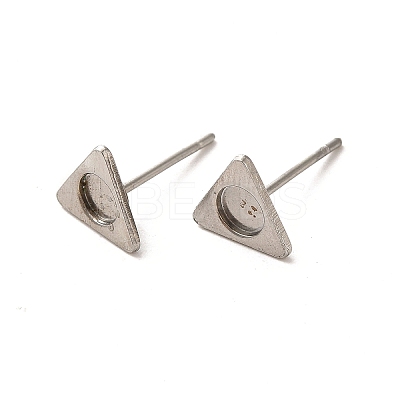 Non-Tarnish Triangle 304 Stainless Steel Studs Earrings STAS-H193-01P-1