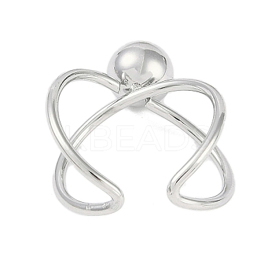 Non-Tarnish 304 Stainless Steel Round Open Cuff Ring RJEW-C097-06P-1
