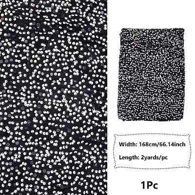 2Yards PET Paillette Velvet Fabric AJEW-DC0001-87A-1
