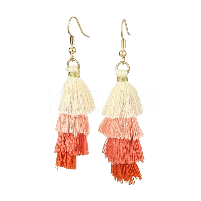 Colorful Tassel Pendants Dangle Earrings for Women EJEW-JE06110-1