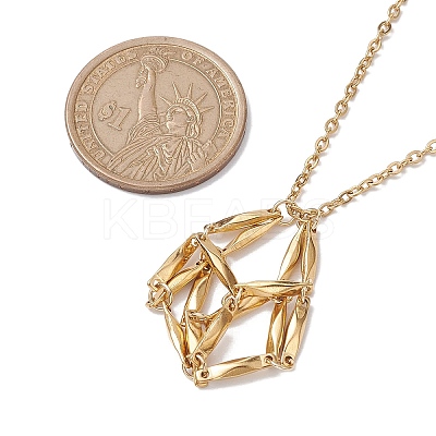 Crystal Stone Cage Pendant Necklaces NJEW-JN04760-02-1