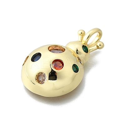 Brass Micro Pave Colorful Cubic Zirconia Pendants KK-V010-15G-1