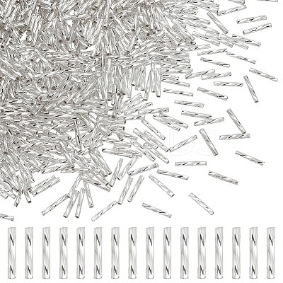 1000Pcs Glass Twisted Bugle Beads SEED-HY0001-12A-1