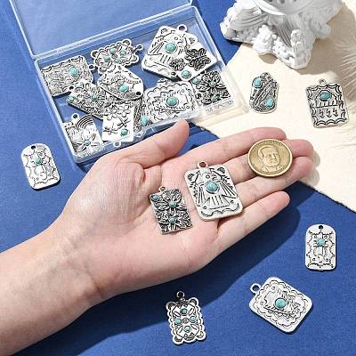 24Pcs 12 Styles Resin Imitation Turquoise Pendants FIND-CJ0003-52-1