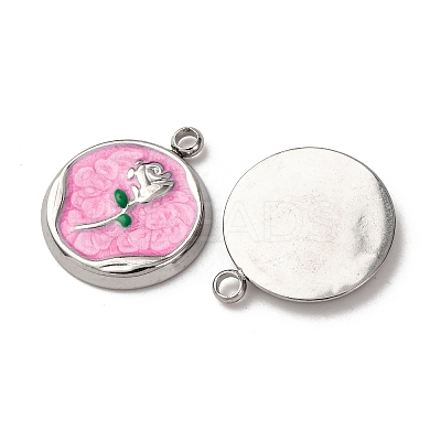 304 Stainless Steel Enamel Pendants STAS-P406-18P-02-1