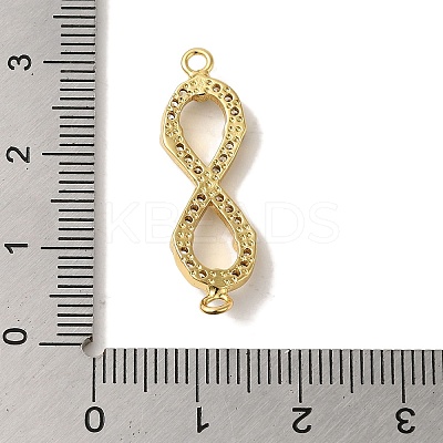 Rack Plating Brass Micro Pave Cubic Zirconia with Enamel Links KK-P267-15G-1