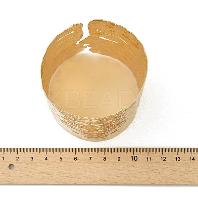 Textured Alloy Open Cuff Bangles for Women BJEW-K272-04G-1