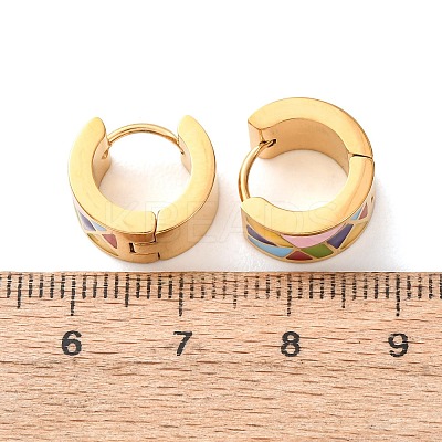 304 Stainless Steel Enamel Hoop Earrings for Women SA-CBA7B26-01G-1