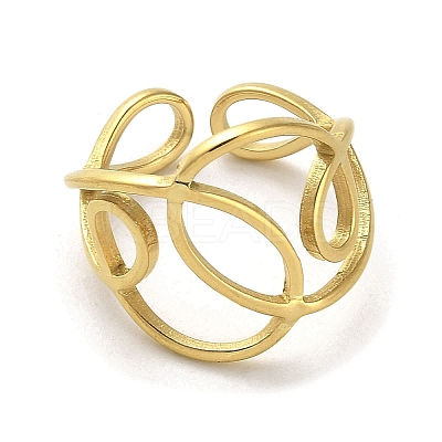 Golden 304 Stainless Steel Cuff Rings RJEW-C036-02B-G-1