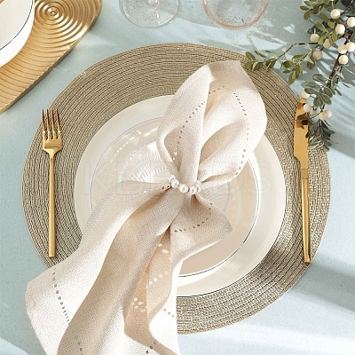 12Pcs Alloy & Imitation Pearl Beads Napkin Rings AJEW-CP0006-65-1