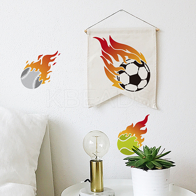 4Pcs 4 Styles Sport Ball PET Hollow Out Drawing Painting Stencils DIY-MA0004-14-1