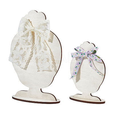 2 Bags 2 Styles Cute Girl Head Shaped Plywood Hairpin Display Rack ODIS-PH0001-94-1