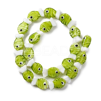 Handmade Lampwork Beads Strands LAMP-G154-07O-1