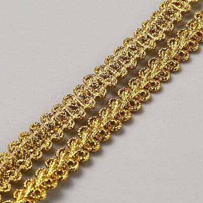 Polyester Metallic Braid Lace Trim OCOR-WH0089-22A-1