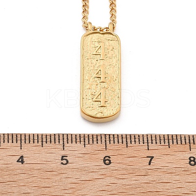 304 Stainless Steel Rectangle Number Pendant Necklaces NJEW-D300-01G-04-1