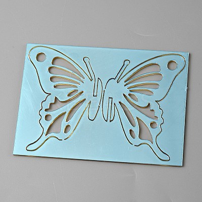 Acrylic Mirror Butterfly Cupcake Toppers FIND-WH0152-208F-1