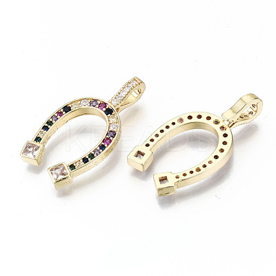 Brass Micro Pave Colorful Cubic Zirconia Pendants ZIRC-S067-216-NF-1