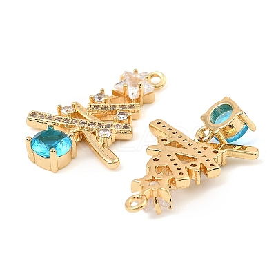 Brass Micro Pave Cubic Zirconia Pendants KK-C155-18G-03-1