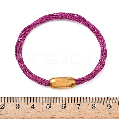 304 Stainless Steel with Polyester Metallic Cord Bracelets for Women BJEW-Z145-01G-29-1