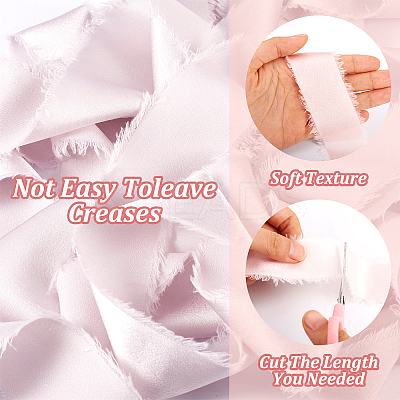 3 Rolls 3 Colors Polyester Frayed Fringe Ribbon OCOR-TA0001-55A-1