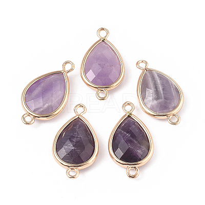 Natural Amethyst Links connectors G-L514-015D-1