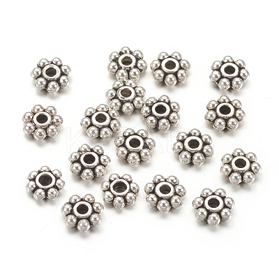 200Pcs Tibetan Style Alloy Beads Daisy Spacer Beads TIBEB-ZF0001-06AS-1