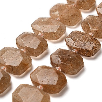 Natural Gold Strawberry Quartz Beads Strands G-H078-B15-01-1