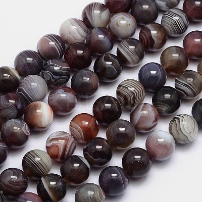 Round Natural Botswana Agate Bead Strands G-I166-02-12mm-1