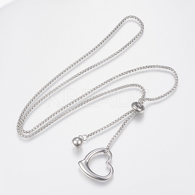 Tarnish Resistant Adjustable 304 Stainless Steel Lariat Necklaces NJEW-H484-01P-1