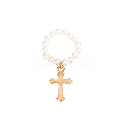 Plastic Imitation Pearl & Alloy Finger Rings FS-WG241E1-16-1