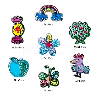 14Pcs 7 Style Transparent Acrylic Pendants KY-LS0001-15-1