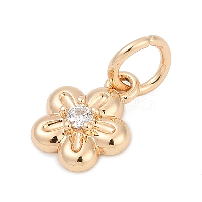 Brass Micro Pave Cubic Zirconia Charms KK-Q096-03B-G-1