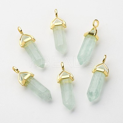Natural Green Fluorite Pointed Pendants X-G-G902-A01-1