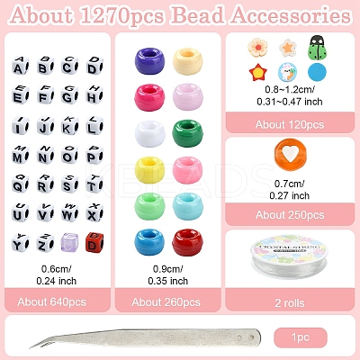DIY Acrylic & Polymer Clay Beads Bracelets Jewelry Making Kits DIY-YW0010-76-1