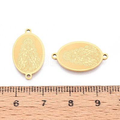 Religion 201 Stainless Steel Oval with Virgin Links Connector Charms STAS-T073-53D-G-1
