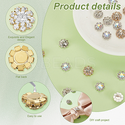 70pcs 3 Styles Cubic Zirconia with Alloy Cabochons DIY-GA0007-27-1